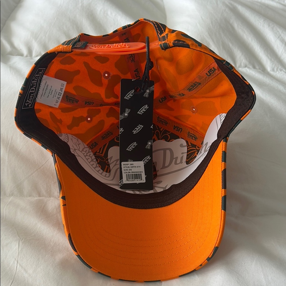 Von Dutch Vibrant Orange Camouflage Hat - Picture 2 of 4